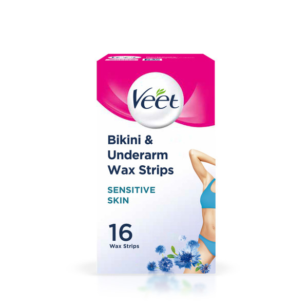 Veet Bikini & Underarm Wax Strips for Sensitive Skin