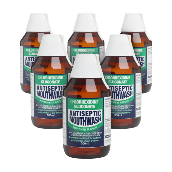 Chlorhexidine Gluconate Antiseptic Mouthwash Peppermint 6 Pack
